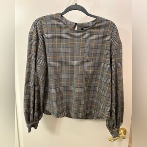 Express Women’s Long Sleeve Top Size Medium Plaid